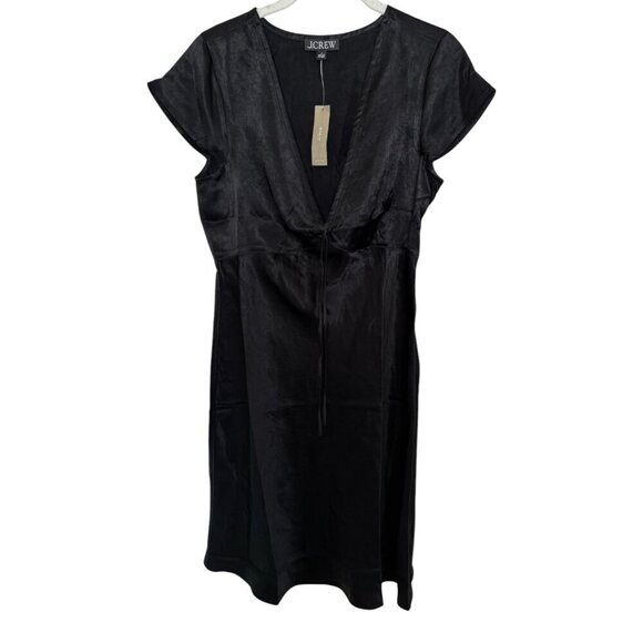 J Crew Short Sleeve Slip Dress in Textured Satin - Picture 3 of 6